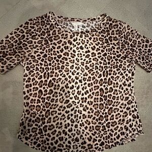 REBECCA TAYLOR Animal Print Top in Brown and Tan. No tags. NEVER WORN!